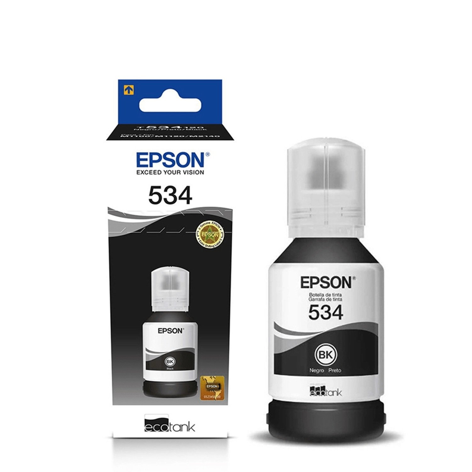 TINTA EPSON T534 T534120-AL NEGRO 120ML  RENDIMIENTO 7500 PAG 
IMPRESORA MULTIFUNCIONAL EPSON ECOTANK M2170  M3170  M1180  M2120  M1120  M3180
